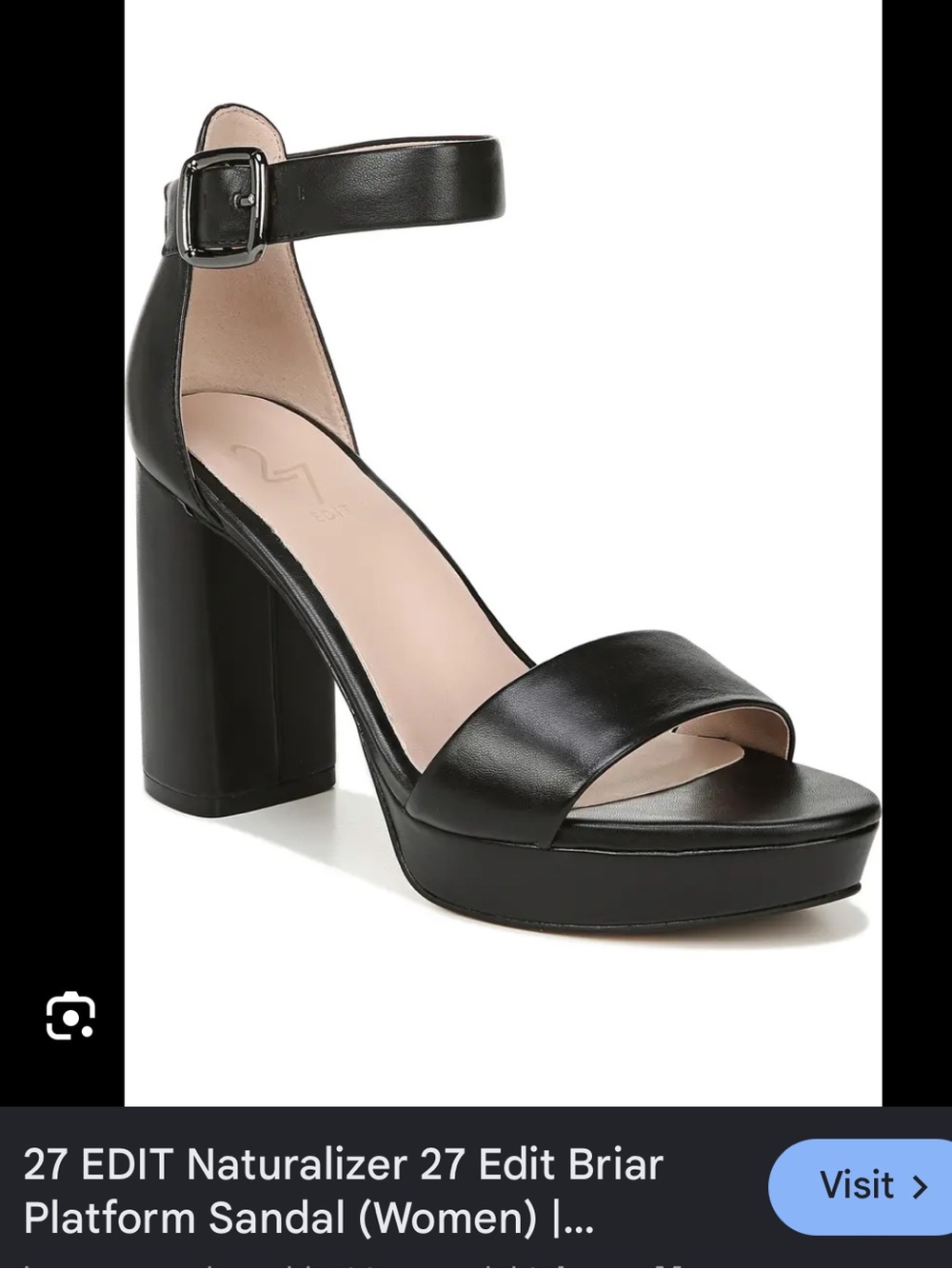 Naturalizer 27 Briar Black Ankle-Strap Block Heel Sandals. Never worn. Size 6.5.